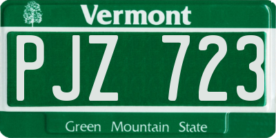 VT license plate PJZ723