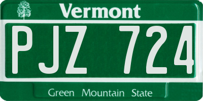 VT license plate PJZ724
