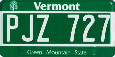 VT license plate PJZ727