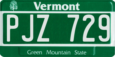 VT license plate PJZ729