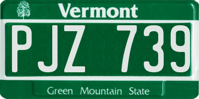 VT license plate PJZ739