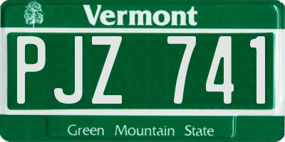 VT license plate PJZ741