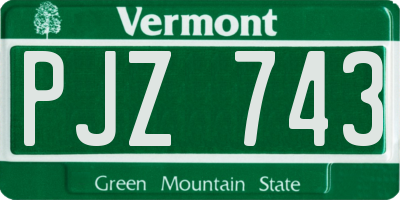 VT license plate PJZ743