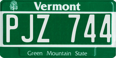 VT license plate PJZ744