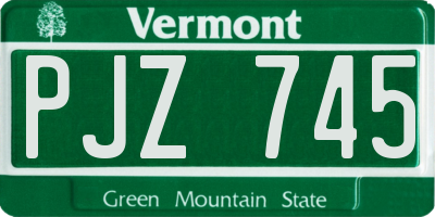 VT license plate PJZ745