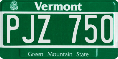 VT license plate PJZ750