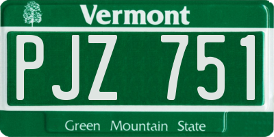 VT license plate PJZ751