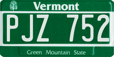 VT license plate PJZ752
