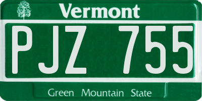 VT license plate PJZ755