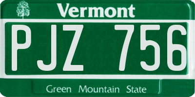 VT license plate PJZ756