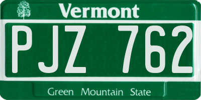 VT license plate PJZ762