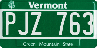 VT license plate PJZ763