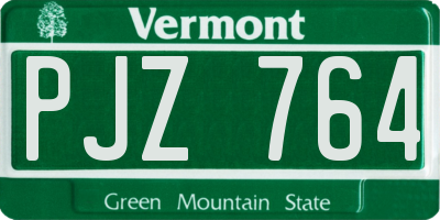 VT license plate PJZ764