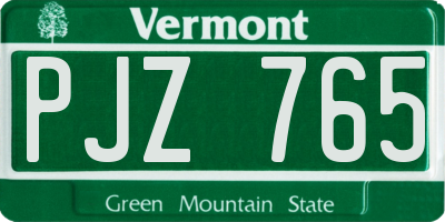 VT license plate PJZ765
