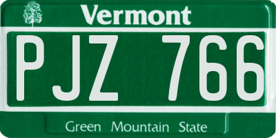 VT license plate PJZ766