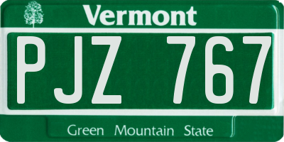 VT license plate PJZ767