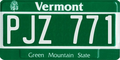 VT license plate PJZ771
