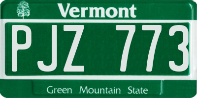 VT license plate PJZ773