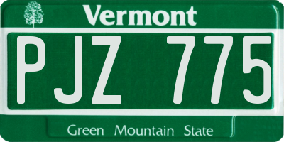 VT license plate PJZ775