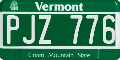 VT license plate PJZ776