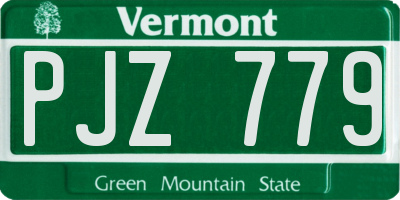 VT license plate PJZ779