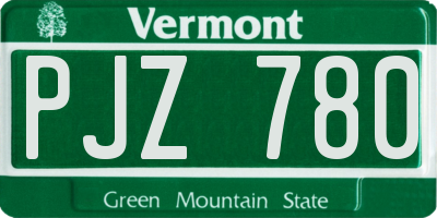 VT license plate PJZ780
