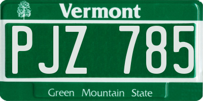 VT license plate PJZ785