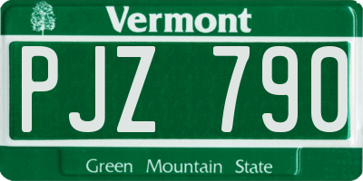 VT license plate PJZ790