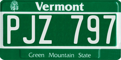 VT license plate PJZ797