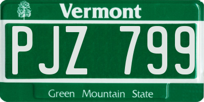 VT license plate PJZ799