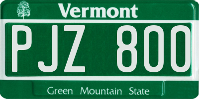 VT license plate PJZ800