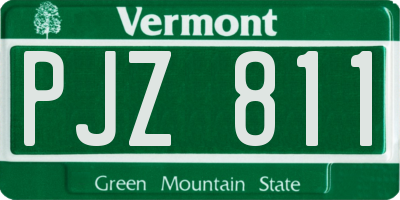 VT license plate PJZ811
