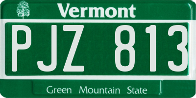 VT license plate PJZ813