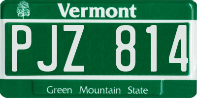 VT license plate PJZ814