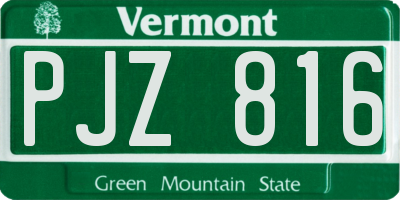 VT license plate PJZ816