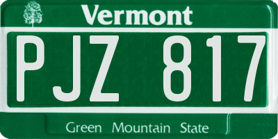 VT license plate PJZ817