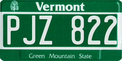 VT license plate PJZ822