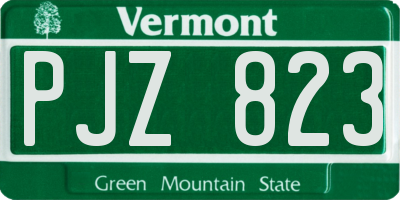 VT license plate PJZ823