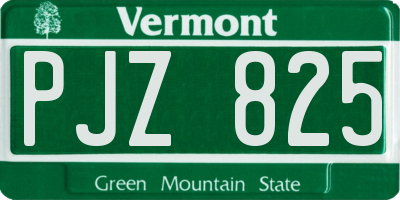 VT license plate PJZ825