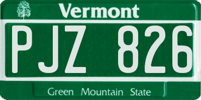 VT license plate PJZ826