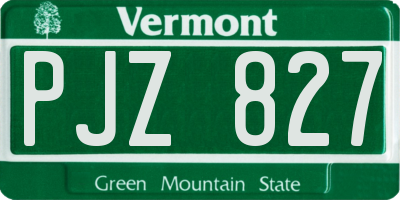 VT license plate PJZ827