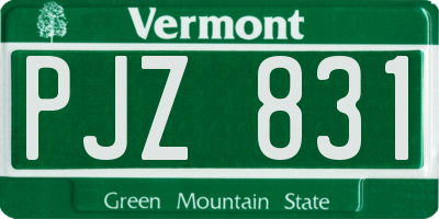 VT license plate PJZ831