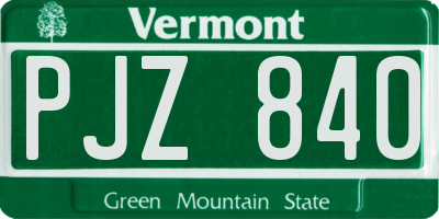 VT license plate PJZ840