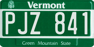 VT license plate PJZ841