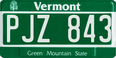 VT license plate PJZ843