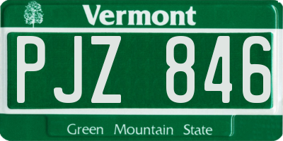 VT license plate PJZ846