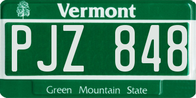 VT license plate PJZ848