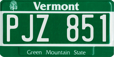 VT license plate PJZ851