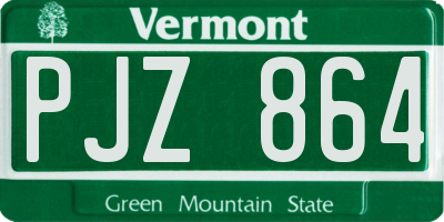 VT license plate PJZ864