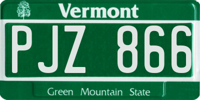 VT license plate PJZ866